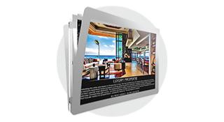 Affichage vitrine lumineux sur cable 