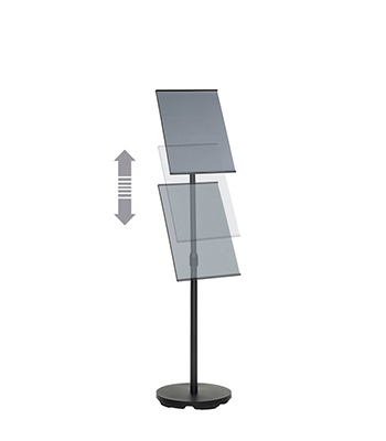 porte menu noir sur pied telescopique