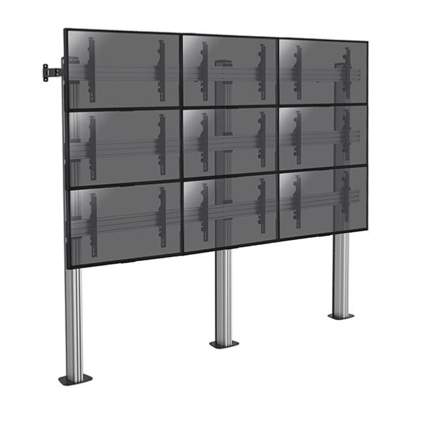 Support sur pied à visser pour 9 ecrans TV de 45 à 50 pouces , hauteur 240 cm