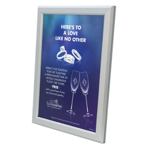 Cadre affiche lumineux LED alu anodisé 32mm à partir du format A3