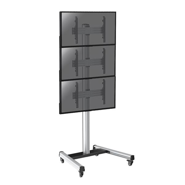 Support sur pied mobiles pour 3 ecrans TV de 40 à 65 pouces , hauteur 240 cm