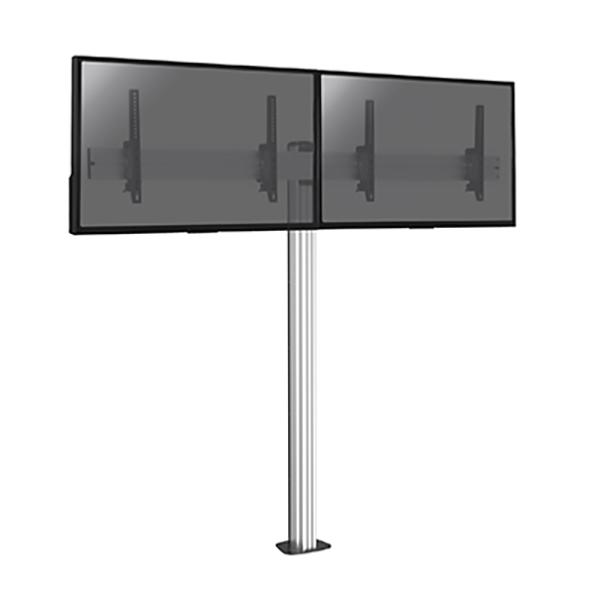 Support sur pied à visser pour 2 ecrans TV de 43 à 49 pouces , hauteur 175 cm, inclinable 