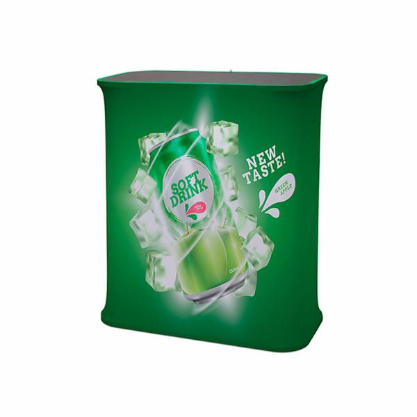 Comptoir accueil personnalisé , impression sur toile textile tendue, largeur 80 cm , hauteur 1 m  , eclairage en option 