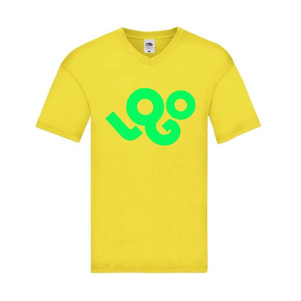 T-shirt personnalisé homme , coton 135g , manches courtes, col V, impression quadri