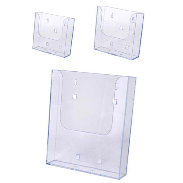 Porte brochures plexi mural format A6, A5 et A4 lot de 10