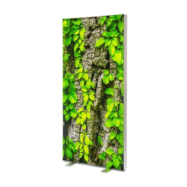 Totem lumineux double face , structure aluminium et impression recto verso sur toile textile tendue  , format 100 x 200 cm 