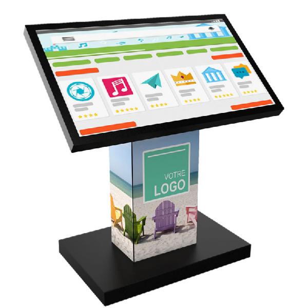 Borne video tactile ecran 55 pouces pivotant  , version borne et table tactile  noire 