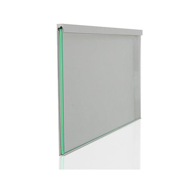 Plaque de porte aluminium avec face en verre securit 3 mm, hauteur feuille 105 mm