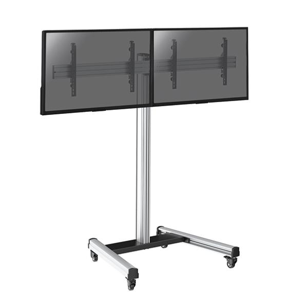 Support sur pied mobile pour 2 ecrans TV de 43 à 49 pouces , hauteur 175 cm