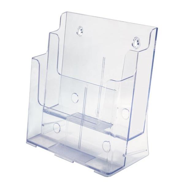 Porte brochures plexi double , format A4, lot de 4