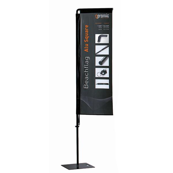 Drapeau publicitaire personnalisé rectangle ,  hauteur totale 240 cm , impression recto ou recto/verso