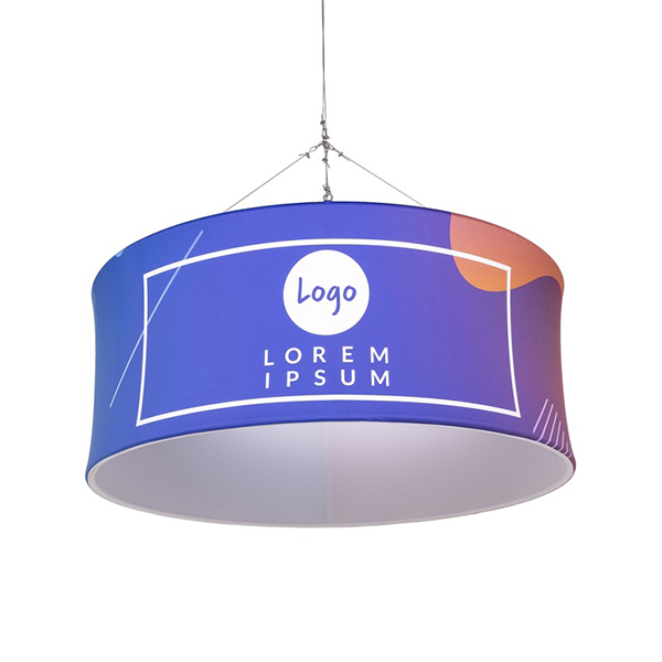 Enseigne suspendue ronde, diametre 1520 mm , hauteur 610 mm , impression recto ou recto verso