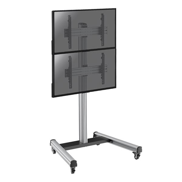 Support sur pied mobile pour 2 ecrans TV de 40 à 65 pouces , hauteur 175 cm