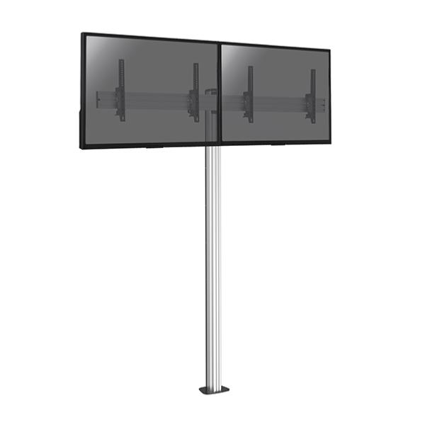 Support sur pied à visser pour 2 ecrans TV de 50 à 55 pouces , hauteur 240 cm, inclinable 
