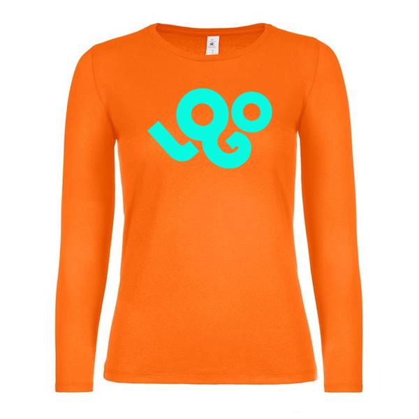 T-shirt personnalisé femme , coton 145g , manches longues, col rond, impression quadri