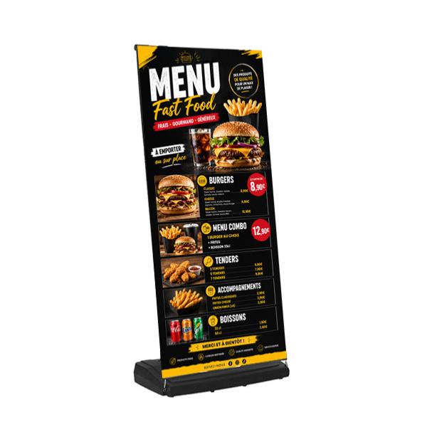 X-banner exterieur 80 x 180 cm avec embase PVC 7 litres , impression quadri recto 