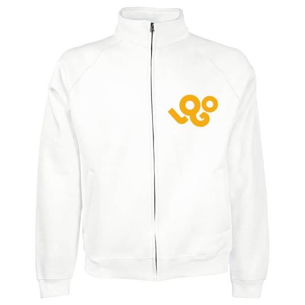 Sweat personnalisé homme ,sans capuche , 80% coton 280 g , veste zip , impression quadri