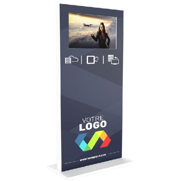 Totem video ecran 27 pouces, hauteur 1750 mm