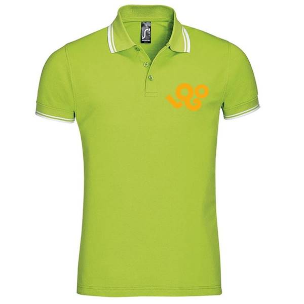 Polo personnalisé homme , 100% coton 180g , manches courtes avec liseret , impression quadri