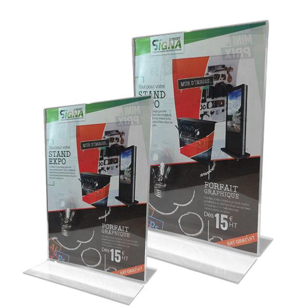 Porte menus plexiglass  lot de 10  , 5 formats disponibles en version portrait