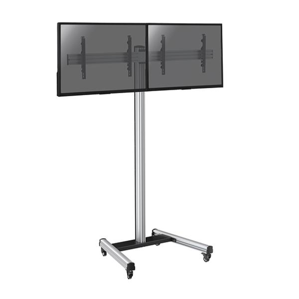 Support sur pied mobile pour 2 ecrans TV de 43 à 49 pouces , hauteur 240 cm