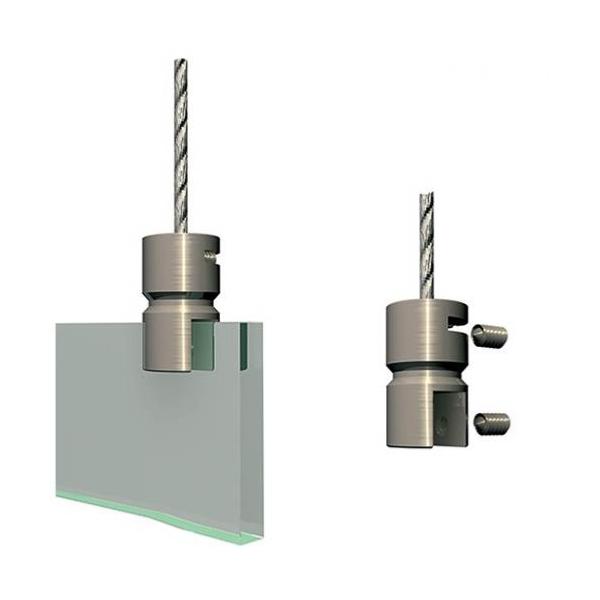 Pince de fixation panneau signalétique x2 pour cable acier 1.5 mm