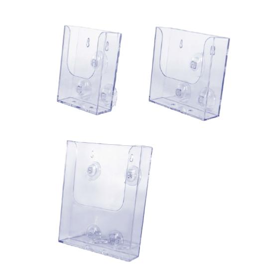 Porte brochure en plexiglas et fixation ventouse lot de 10