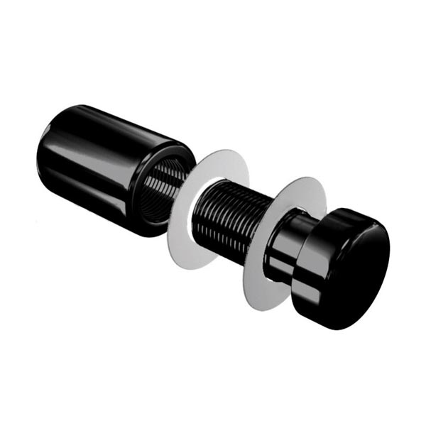 Fixation murale vissée noire Ø 13mm, projection 17 mm pour panneau de 2 à 10 mm