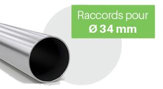 Raccord tubulaire pour tube 34 mm
