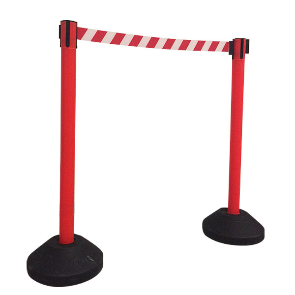 2 Poteaux de signalisation rouge avec embase PVC, lot de 6 unités 