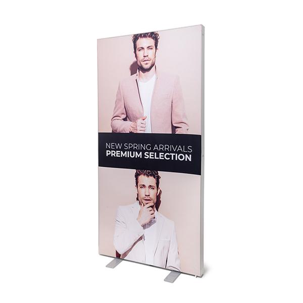 Totem lumineux autoportant 100 x 200 cm, impression recto verso sur toile tendue texile 