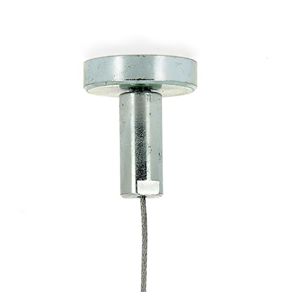 Fixation plafond magnétique  deiametre 32 mm , longueur 30 mm avec cable inox serti 2 m