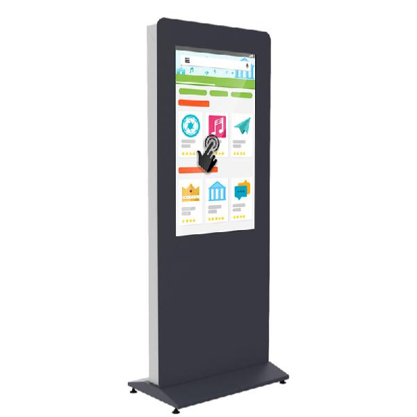 Totem video tactile ecran 43 pouces LED , android , hauteur 1800 mm , fabrication francaise