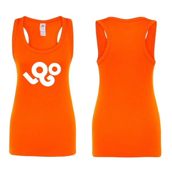 Impression débardeur femme personnalisé 100% coton, 200g/m², impression quadri