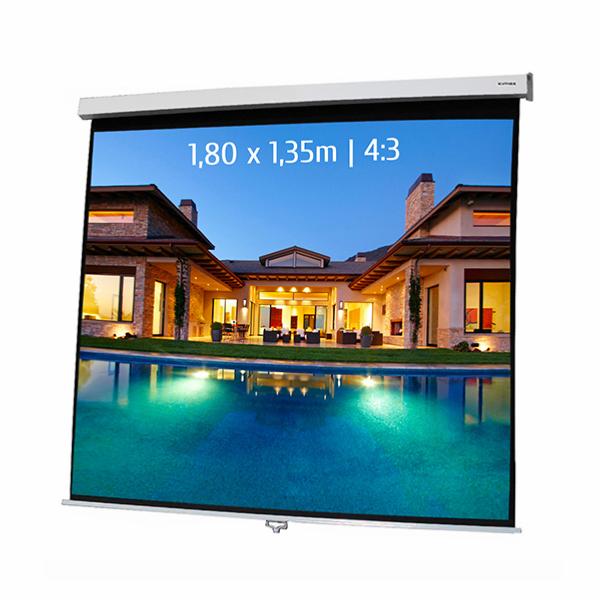 Ecran de projection manuel pour video projecteur, format 1.8 x 1.35 m , ecran 4/3