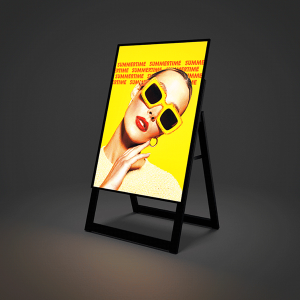 Stop trottoir simple face A1 lumineux , structure aluminium noir 