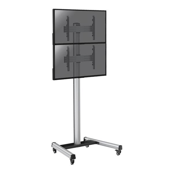 Support sur pied mobiles pour 2 ecrans TV de 40 à 65 pouces , hauteur 240 cm