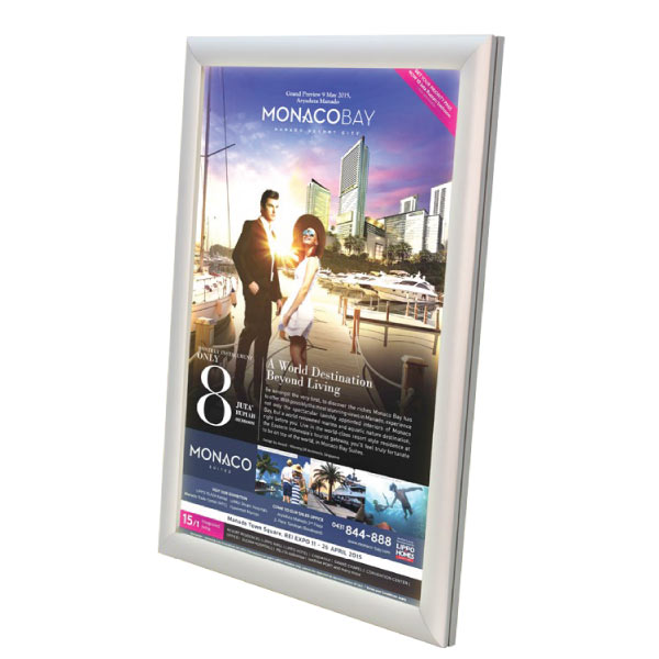 Cadre affiche lumineux LED alu anodisé 25mm à partir du format A3