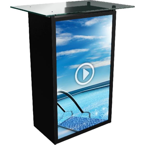 Comptoir video ecran 43 pouces , hauteur 970 mm