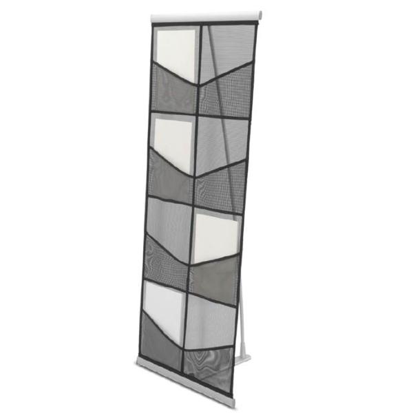 Présentoir porte brochures textile double 8 x A4 