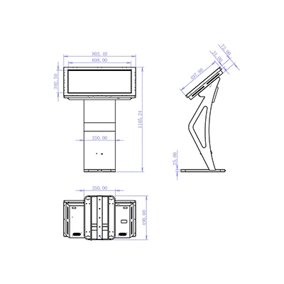 Borne video interactive tactile ecran 32 pouces PCAP noir 