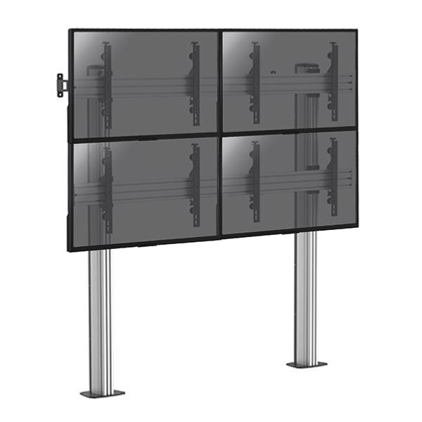 Support sur pied à visser pour 4 ecrans TV de 45 à 55 pouces , hauteur 175 cm