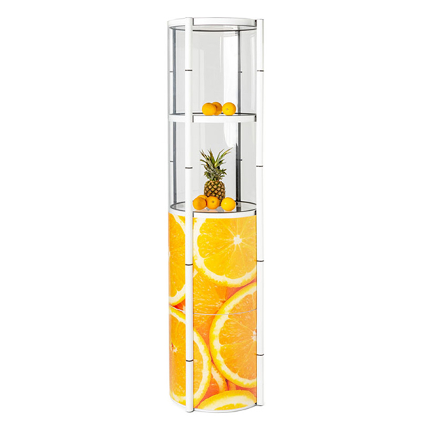Colonne vitrine lumineuse personnalisée , hauteur 2060 mm , diametre 570 mm