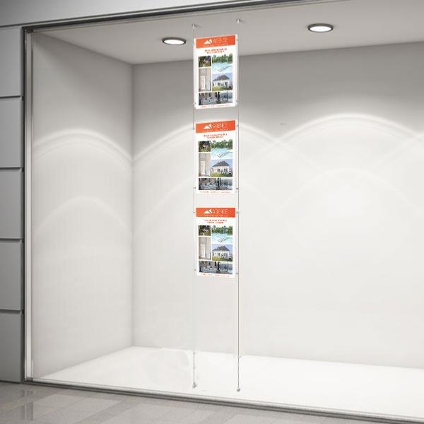 Colonne affichage vitrine 3xA4 pour agence immobiliere