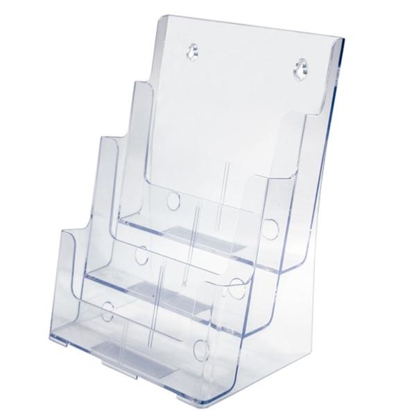 Porte brochures plexi triple , format A4, lot de 4