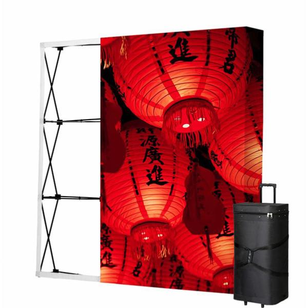 Stand plarapluie droit , impression sur toile tendue textile avant et coté , format 224 x 225 cm
