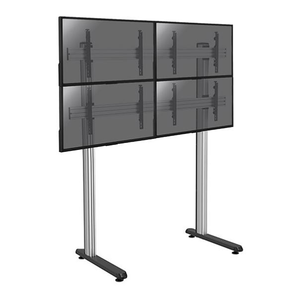 Support sur pied pour 4 ecrans TV de 45 à 55 pouces , hauteur 240 cm