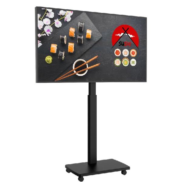Totem video sur pied avec ecran 55 pouces 4K  , hauteur reglable 