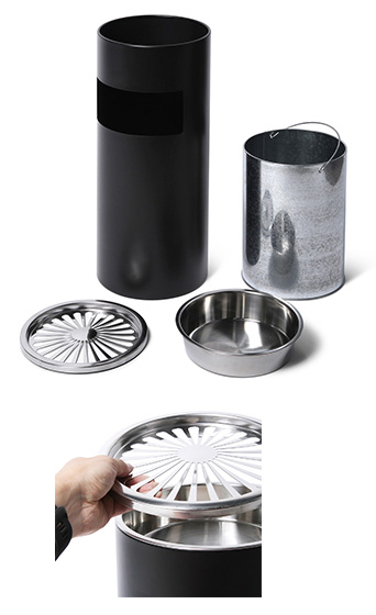 Poubelle extérieure avec cendrier