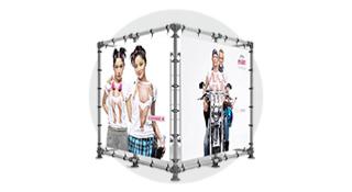 Cube  tubulaire publicitaire 4 faces